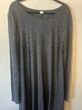 Gray Long Sleeve T-shirt dress